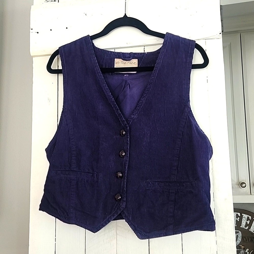 Free People Purple Corduroy Vest